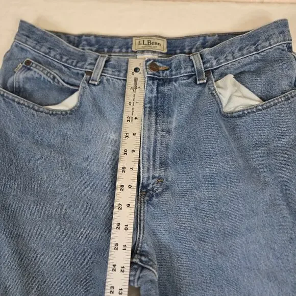L.L. Bean Natural Fit Medium Wash Jeans Mens Straight Leg Denim 36x32 0701 - Picture 6 of 15